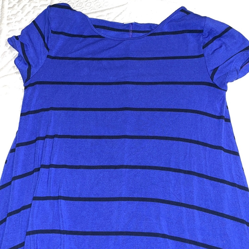 Old navy blue and black striped t shirt dress
